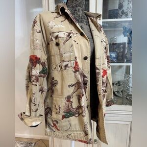 Vintage 80s Ralph Lauren Blue Label Western Rodeo Jacket Cotton Medium